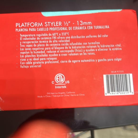 FHI HEAT Platform Pro Styling Tourmaline Hair Straightener Hair Types, 1/2 Inch - Picture 8 of 9